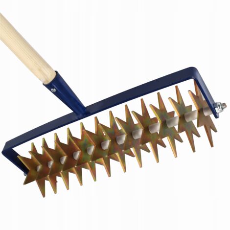 Kadax – Cultivateur désherbeur rotatif manuel 166 cm – Tête en acier – Manche en bois – Pour ameublir et désherber efficacement