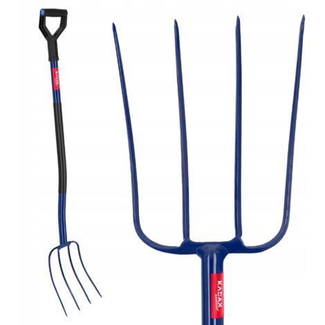 KADAX Fourches De Jardin 4 Dents Métal Pour Composter Foin 130cm (1/5)