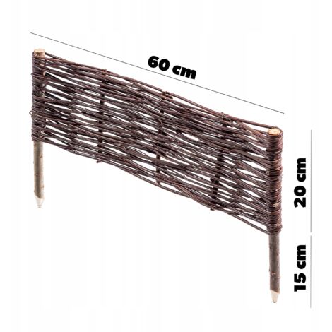 KADAX Palissades En Osier Naturel Lot De 5 - Clôture Décorative Jardin 120x20cm