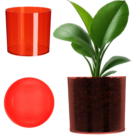 KADAX Pot de Fleur Cache-Fleur Rouge Rond 12,5 cm (1/5)