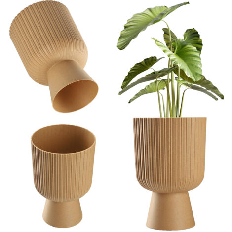 KADAX Cache-Pot de Fleur Support de Fleur de Pelouse 18 cm Marron (1/5)