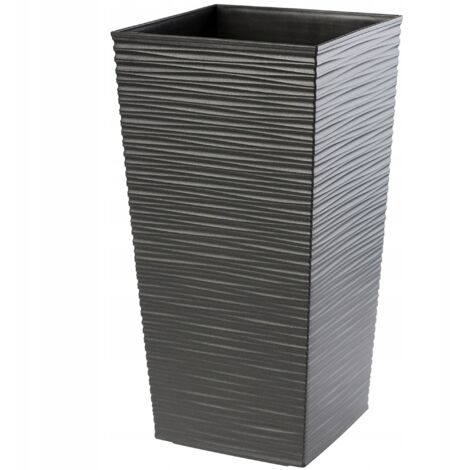 KADAX Pot de Fleurs Pot de Fleurs avec Couvercle d'insertion Support de Fleurs Haut Jardin Graphite 34x68cm