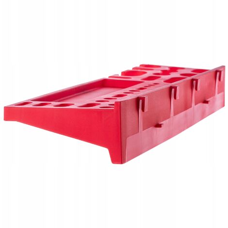 Étagère Mural Atelier 156x78 Cm - Système De Rangement Outils Avec Boîtes, Rouge Et Noir