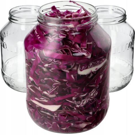 KADAX Lot de 12 bocaux de conservation ronds en verre Weck - 2,5 l - Diamètre : 100 mm - Sans couvercle (1/5)
