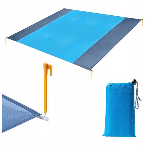 Grande Couverture Imperméable Wellax - Camping Plage - 9x10 Pieds (274x304 Cm) - Bleue - Neuve