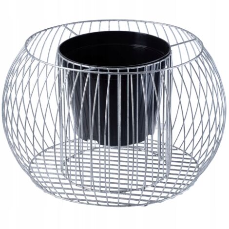 KADAX Panier de Jardinage en Acier galvanisé pour arrosage, Fleurs, Jardin, terrasse, Ř 66 cm, H: 40 cm argenté (1/5)