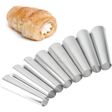 KADAX Lot de moules ronds pour la fabrication des rouleaux de crème - Accessoires de cuisson traditionnels pour tubes à crème - 8 x 9 cm (1/5)