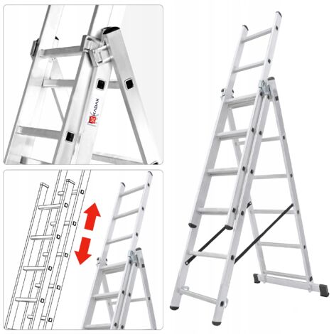 Acheter KADAX Échelle en Aluminium Pliante Domestique 2-3 Marches Plateforme 125kg Produit Polonais
