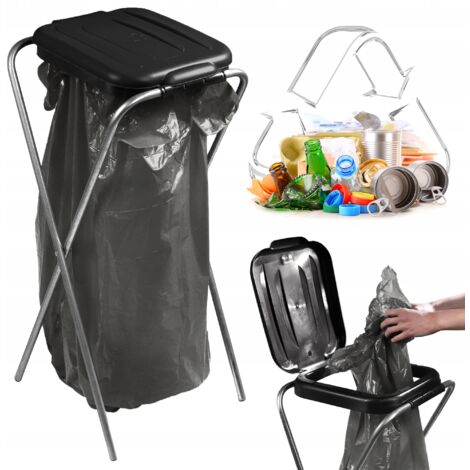 Poubelle de tri des déchets sur pied, 1 station, poubelle à sacs de 120 L (1/5)