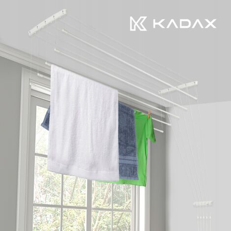 KADAX Séchoir à linge extensible pour intérieur et extérieur avec ailes - Longueur de séchage de 17