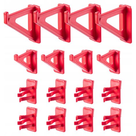 KADAX Lot de 16 crochets pour mur d'outils, crochets muraux perforés en plastique PP, crochets à outils, porte-outils, garage, cuisine, atelier (1/5)