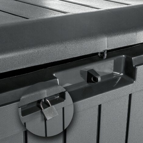 Caisse De Jardin Plastique 290 L – Style Rotin, Marron, Avec Couvercle Et Poignées