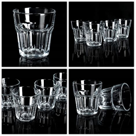 Kingrol Lot De 8 Verres à Eau Empilables De 185 Ml, Verres Vintage Pour Cocktail Whisky Jus Cafe Glace The Glace Accessoires De Bar