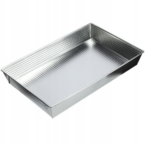 KADAX Moule à Gâteau Rectangulaire, Grand Moule à Pâtisserie avec Revêtement Antiadhésif et Bords Hauts, Accessoire de Cuisine (Argent, 40 x 25.5 cm)