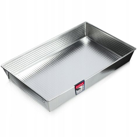 Boîte De Transport à Gâteau Rectangulaire – 46 X 30 X 10,5 Cm – Avec Couvercle Transparent Et Poignée – Gris – KADAX