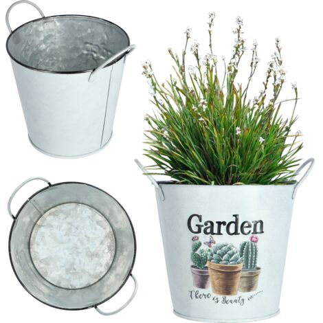 Mini Pot De Fleurs En Métal Forme Arrosoir Vintage - Blanc - Décoration Maison, Jardin, Balcon - 18,5x7,8x8,6 Cm