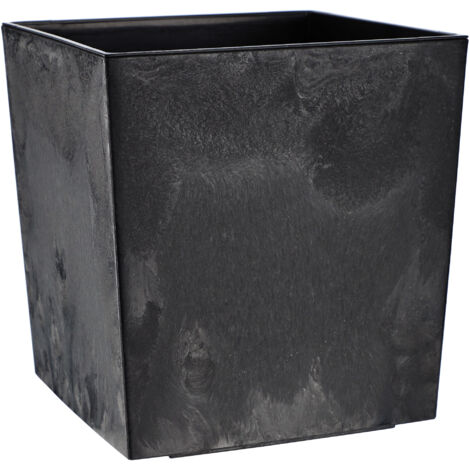 KADAX Pot de Fleur Pot de Fleur 25 cm Couvercle avec Insert Support de Fleur en Plastique Noir (1/5)
