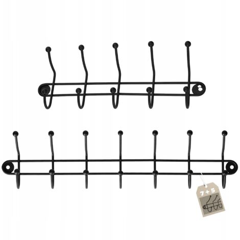 KADAX Porte-cintre Noir 5 + 7 Crochets (1/5)