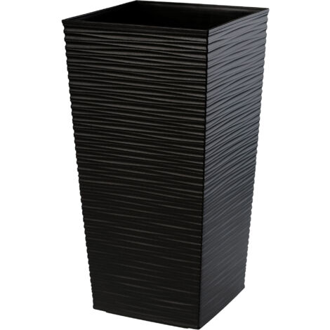 Kadax – Jardinière en plastique 36 cm – Résistante au gel – Insert intérieur pour plantes exigeantes – Décoration intérieure et extérieure noire