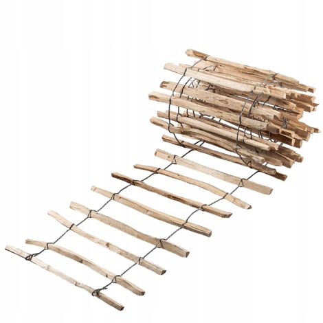 KADAX Cloture a Piquets en Bois de Noisetier pour Jardin, Ganivelle Naturelle et Durable pour Delimitation de l'Espace Exterieur (7-9 cm, 50 x 500 cm)