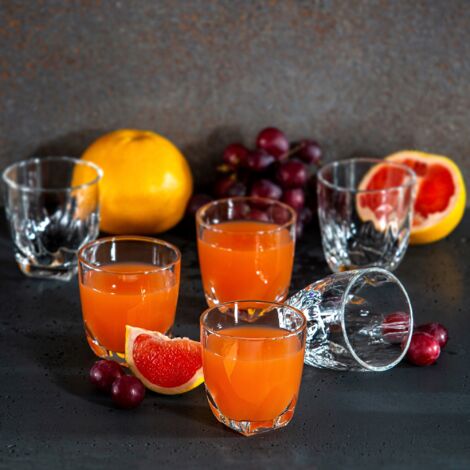 Verres à Boire KADAX Lot De 6 - 440 Ml, Paroi épaisse, Base Renforcée - Verres à Eau, Jus, Cocktails Transparents