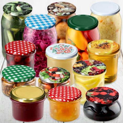 Pullmer Lot De 10 Couvercles à Visser Pour Bocaux De 100 Mm - Blanc