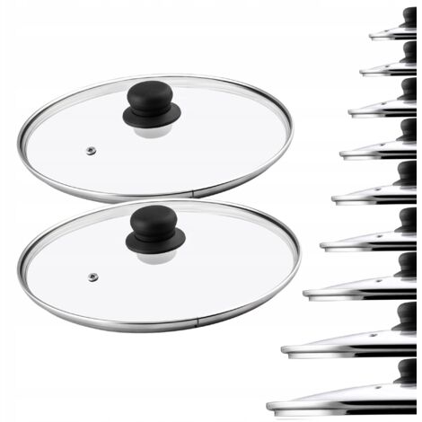 KADAX Couvercle en Verre 28cm Résistant à la Chaleur Universel 2 pcs (1/5)