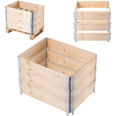 KADAX Extension de palette en bois 60x80 cm Paquet de lit de conteneur de palette 3 pièces (1/5)