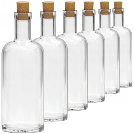 Lot De 2 Bouteilles En Verre Pour Huile D'olive - 250 Ml + 500 Ml - Avec Distributeur - Décoratives Et Pratiques - Couleur Noir