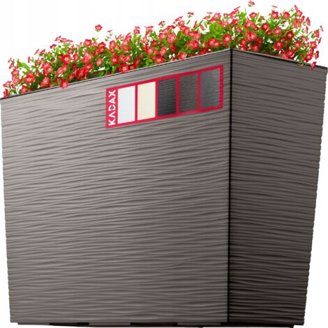 KADAX Pot de Fleurs Pot de Jardin pour Fleurs Support de Fleurs Haut + Insert 19x56cm Moka