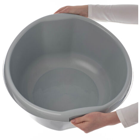 Bassine Plastique 1.9L Crème - Pour Lavage Main, Vaisselle, Jardinage - Poignées Ergonomiques, Empilable, Facile à Nettoyer - 6