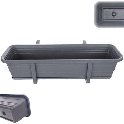 KADAX Boîte de Balcon Pot de Fleurs Pot de Fleur 60 cm Supports Support Balustrade de Balcon (1/5)