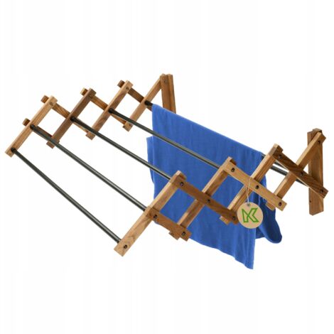 KADAX Séchoir pliable - Séchoir sur pied extensible - Séchoir à linge en accordéon - Séchoir tour pliable (63,5 x 85 cm, mur) (1/5)