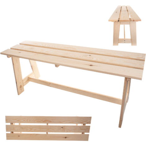 KADAX Banc de jardin en bois 2 places sans accoudoirs et dossier - Banc de parc, banc extérieur pour balcon, jardin, terrasse (chêne naturel), K10079 (1/5)