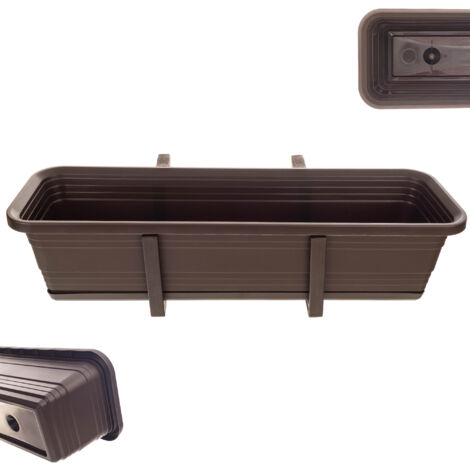 KADAX Boîte de Balcon Pot de Fleurs Pot de Fleur 60 cm Supports Support Balustrade de Balcon (1/5)