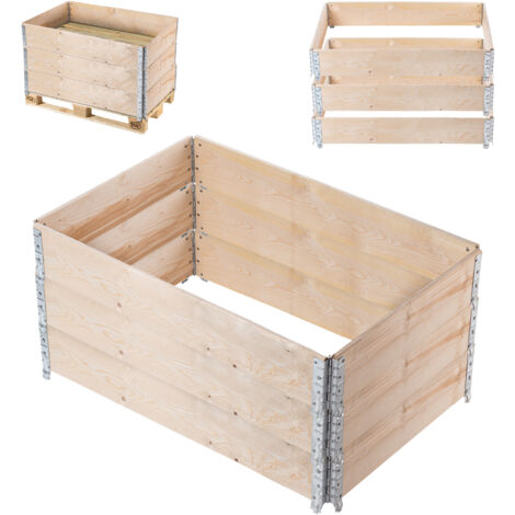 KADAX Extension de Palette en Bois 120x80cm Conteneur Lit de Palette Paquet de 3 pcs (1/5)