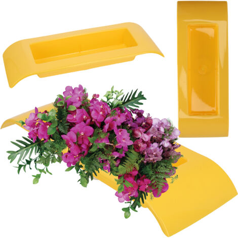 KADAX Ikebana Vase en plastique Ikebana Pot de fleurs Support japonais pour tournesol Vase Ikebana Bouquet de fleurs (L : 36 cm, jaune) (1/5)
