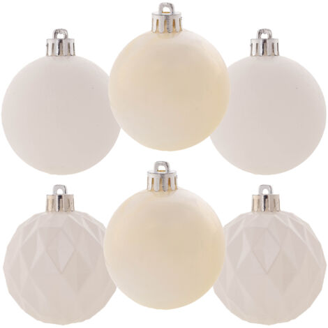 KADAX Lot de 6 boules de Noël 6cm GIF2822 blanc K (1/5)