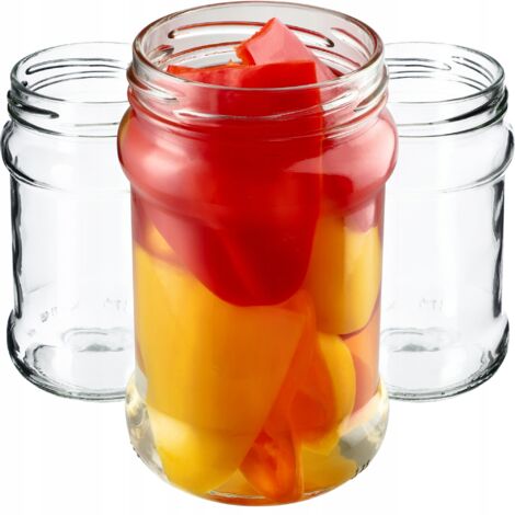 KADAX 10x Bocaux de Conservation Pot de 315 ML Pot en Verre Confiture Jus de Miel Weki (1/5)
