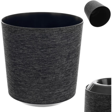 KADAX Pot de fleurs décoratif - Rond - En plastique - Pour la culture de plantes - Pour l'intérieur et l'extérieur - Noir - 19 cm, K9889 (1/5)