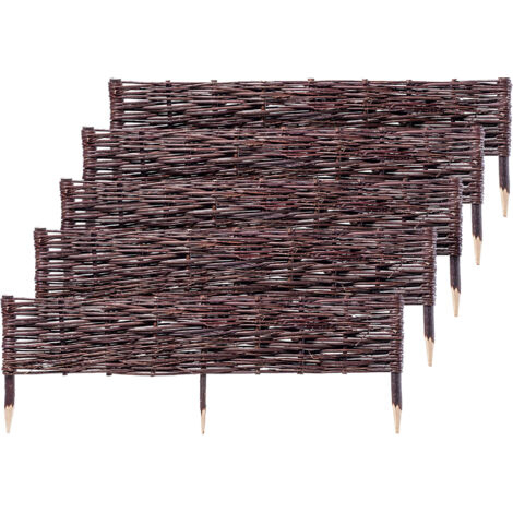 KADAX Palissades en Osier Naturel pour Jardin, Clôtures Décoratives pour Délimiter, Orner et Sublimer Votre Espace Exterieur (100 x 30 cm, Lot de 5)