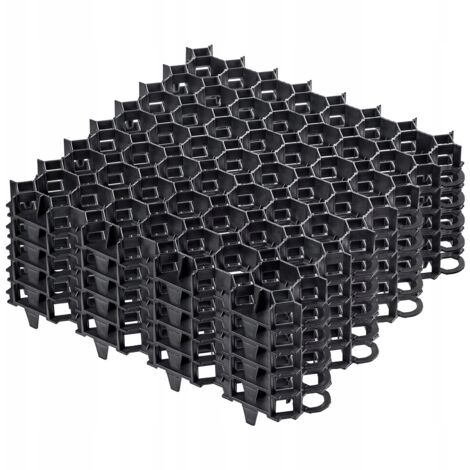 Kadax – Dalles stabilisatrices en plastique 50x50cm – Grilles de gazon pour stabilisation et durcissement du sol – Lot de 4 – Résistantes aux intempéries