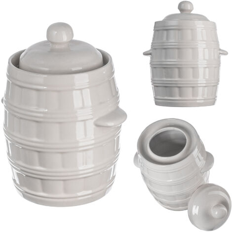 Fût pour mariner choux, concombres, pot en grès, 3,2 L, avec collerette (1/5)