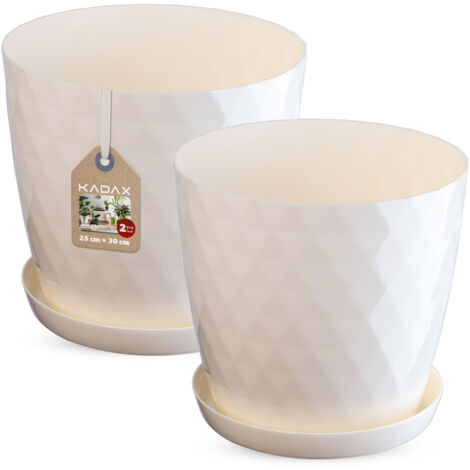KADAX Pot de Fleurs + Support Crème set 25+30cm (1/5)