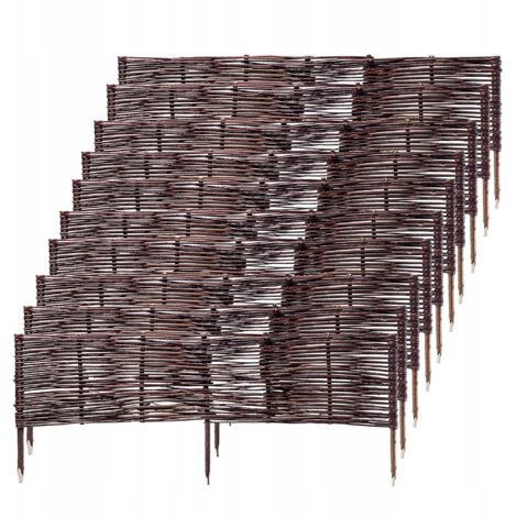 KADAX Palissades en Osier Naturel pour Jardin, Clôtures Décoratives pour Délimiter, Orner et Sublimer Votre Espace Exterieur (100 x 40 cm, Lot de 10) (1/5)