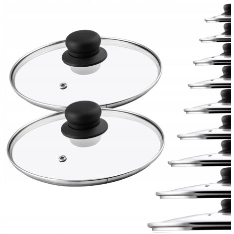 KADAX Couvercle en Verre 22cm Résistant à la Chaleur Universel 2 pcs (1/5)