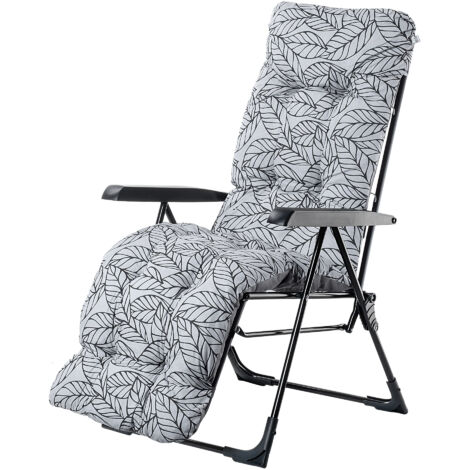 Kadax – Fauteuil de jardin pliant en acier revêtu – Dossier réglable multi-niveaux – Oreiller inclus pour confort – Charge max 110 kg