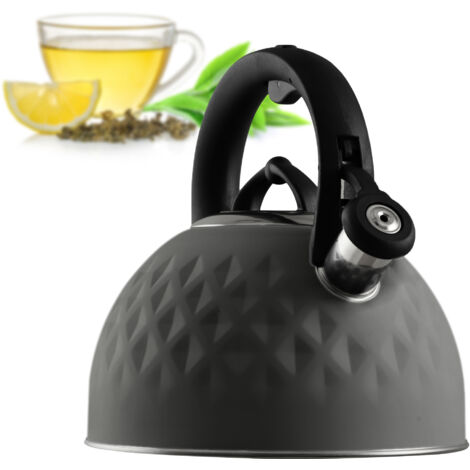 Bouilloire en acier KADAX 2,5 L, sifflet à gaz à induction avec poignée traditionnelle (1/5)
