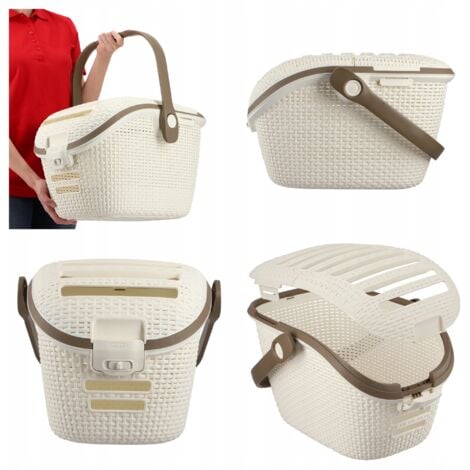 CURVER Panier de transport, Ivoire, Pet rattan, 53,3x38,7x33,3 cm