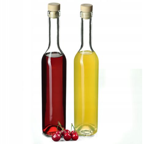 Bouteilles En Verre Marron 250 Ml Avec Couvercle Sécurité Enfant - Lot De 2, Avec Verre Doseur Et étiquettes